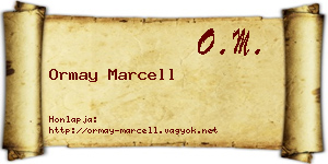 Ormay Marcell névjegykártya